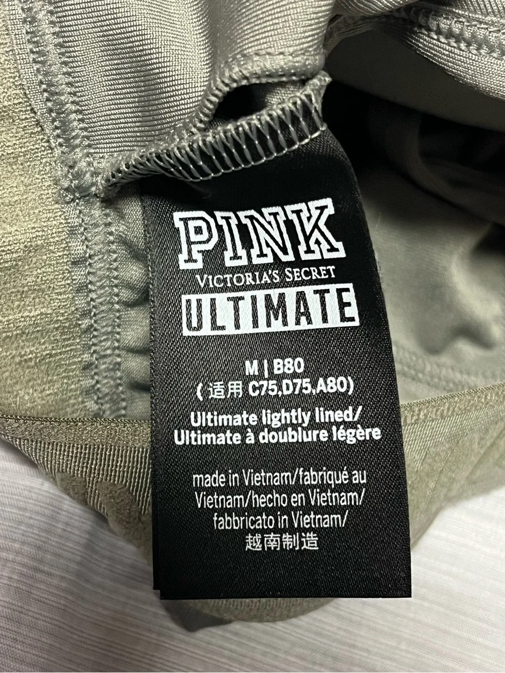 PINK Victoria’s Secret Ultimate Sports Bra Lot 3 Medium M B80 Racerback Sheer